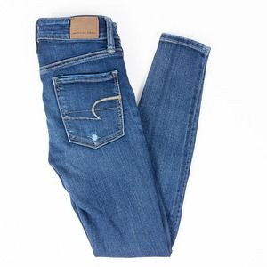 American Eagle Hi-Rise Jegging Next Level Stretch Womens Jeans Button Fly 0S